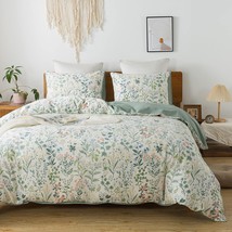 King Size 100% Cotton Floral Breathable Duvet Cover With Zipper Closure &amp; Corner - £79.74 GBP