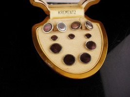 Vintage GROOM Gold Filled Krementz Cufflinks and silver abalone Shirt St... - £219.82 GBP