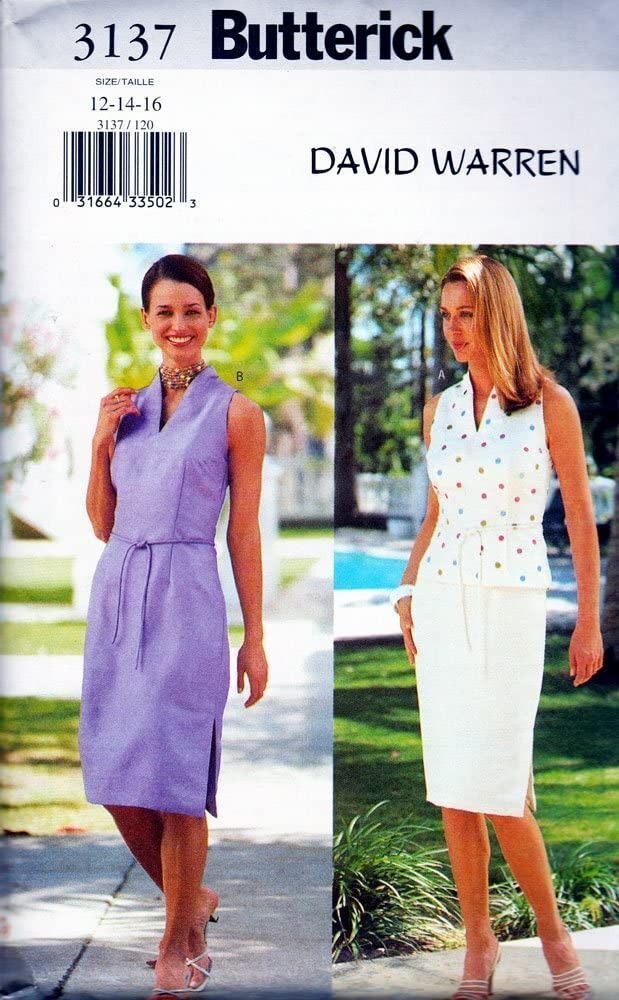 Primary image for Butterick Sewing Pattern 3137 Dress Top Belt and Skirt Misses Size 12-16