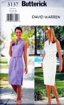 Butterick Sewing Pattern 3137 Dress Top Belt and Skirt Misses Size 12-16 - $8.96
