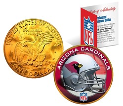 ARIZONA CARDINALS NFL 24K Gold Plated IKE Dollar US Coin * NFL LICENSED * - $238.48 MXN