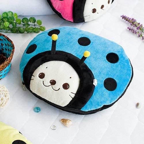 [Sirotan - Ladybug Blue] Blanket Pillow Cushion/Travel Pillow Blanket (39.4 by 5