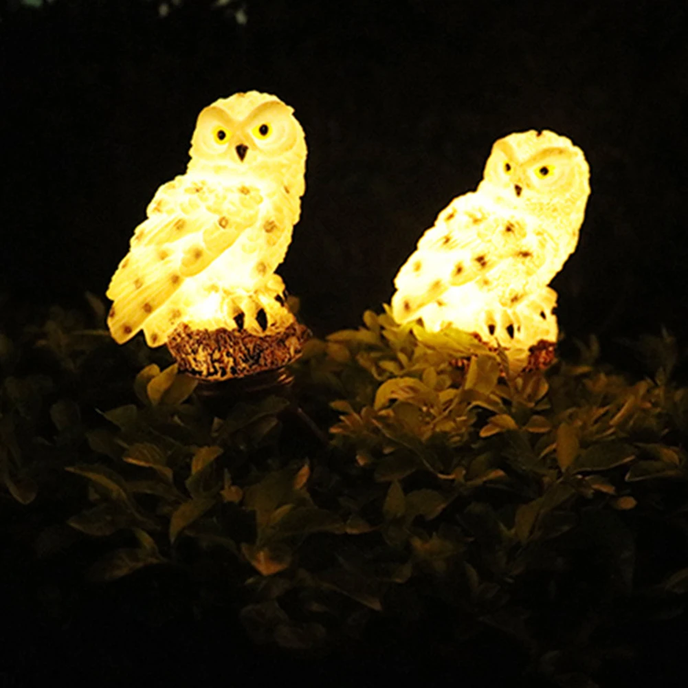 2pcs LED Solar Light Simulation Owl Lamp Outdoor Garden Lawn Solar Powered Stake - £50.12 GBP