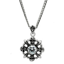 TK454 High Polished Stainless Steel Chain Pendant with AAA CZ Clear Gems... - €26,36 EUR