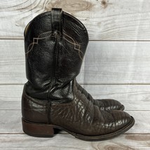 Tony Lama Men&#39;s 8.5 D Brown Leather Elephant Print Western Cowboy Boots #2043 - £47.84 GBP