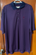 Donald Ross Golf Shirt: Mens: Striped/Purple, Monogram, Size XL - $24.74