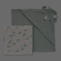 Carter&#39;s Just One You Baby Boy&#39;s Dino Hooded Bath Towel Set of 2 Green W... - $303.08 MXN