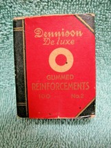 Vintage Collectible DENNISON DeLuxe Gummed Reinforcements Box 100 No.2-O... - $16.95