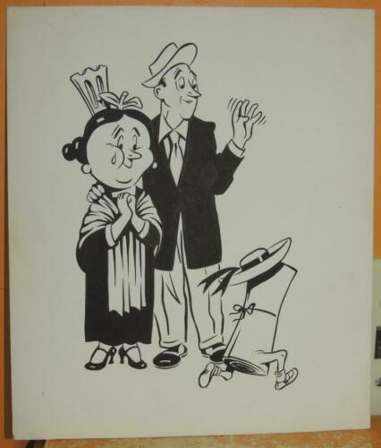 Original unsigned Ink Drawing 9.5&quot;x11&quot; cartoon cel c1970 citrus legislat... - $71.99