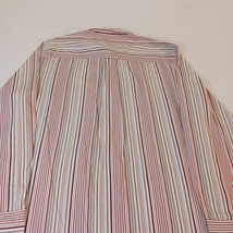 Lucky Brand Dungarees Men's Red Gray White Stripes Shirt Long Sleeve Size Large image 11