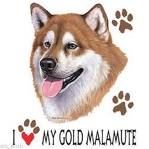 I Love My Gold Malamute Dog Heat Press Transfer For T Shirt Tote Sweatshirt 802f - £5.19 GBP