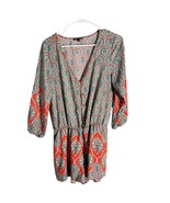 Cmm Cmm Red &amp; Teal Boho Print Long Sleeve Romper – Size L - €16,25 EUR