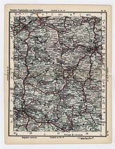 1930 Original Vintage Map Of Czech Rep Bohemia Pilsen Cheb Germany Bavaria - £16.85 GBP