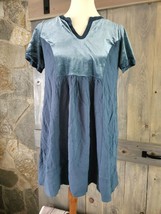Alya Size XS Emerald Green Blue V Neck Short Sleeve Tunic Dress - £15.69 GBP