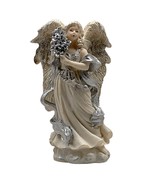 K’s Collection Resin Angel Figurine Glitter Statue Blue Ribbon Accent Vi... - $9.64