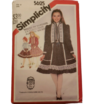 Vintage Gunne Sax Sewing Pattern Simplicity 5625 Girls Sz 8 Skirt Blouse Jacket - £7.02 GBP