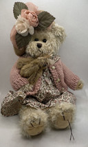 Bearington Collection Daisy &amp; Belle Mohair Baby Plush Bear Dress Hat Swe... - £16.35 GBP