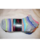 Women&#39;s No Boundaries No Show Socks 10 Pair Shoe Size 4-10 Gray Stripes ... - £8.55 GBP