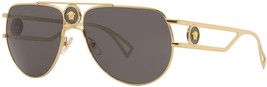 Versace Sunglasses VE2225 100287 60mm Gold / Grey Lens - $2,984.53 MXN