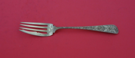 Antique Engraved By JE Caldwell Sterling Silver Salad Fork BC w/ foliage 6 3/4&quot; - £77.37 GBP