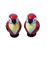 Parrot Bird Salt &amp; Pepper Shakers Pier 1 Vintage Colorful Ceramic Tropical - $4.19