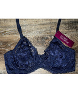 Adored By Adore Me ~ Women&#39;s Chelsey Unlined Underwire Bra Lace Navy Blu... - $24.19 CAD