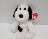 Ty Cuddlys 8&quot; MUGGY Black &amp; White Soft Plush Puppy Dog Stuffed Animal Wi... - $14.75