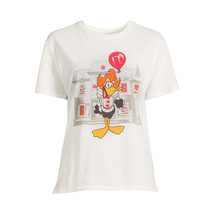 Warner Bros. Juniors&#39; Halloween Daffy Duck Graphic Tee White Size L(11-13) - £15.26 GBP