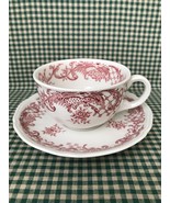 Vintage 1980s Villeroy &amp; Boch - Valeria Red Teacup and Saucer, Made in G... - $27.16 CAD