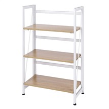 Accent Utility No-Assembly Folding Bookshelf Storage Shelves 3 Tiers Vintage Boo - £99.89 GBP