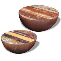 Coffee Table Set of 2 Multicolour Reclaimed wood Small Durable - $4,879.47 MXN
