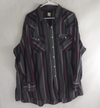 Vintage Saddle King By Wrangler Men&#39;s Striped Shirt Size XL - £18.96 GBP