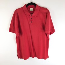 LL Bean Mens Polo Shirt Short Sleeve Button Front Collared Pima Cotton Red M - £11.44 GBP