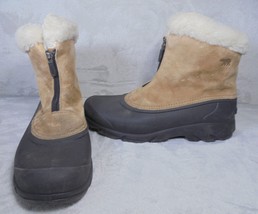Sorel Snow Angel Womens 11 USA Front Zip Faux Fur Lined Boots Thinsulate - £19.29 GBP