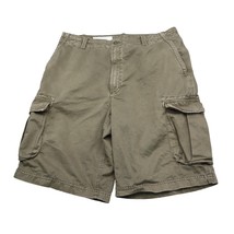 Caribbean Shorts Mens 36 Brown Mid Waist Flat Front Denim Cargo Shorts - $18.69