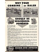 1956 Print Ad Wisconsin Motor Corp Tractors,Combines,Balers Milwaukee - £8.44 GBP