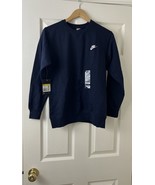 Nike Men’s Club Fleece Crew Obsidian/White Pullover BV2662-410 SEE PICS ... - $37.72