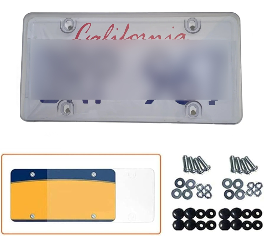 2 X(Clear)  License Plate Cover Frame 2 Pack Shield Bubbled Car Truck Auto