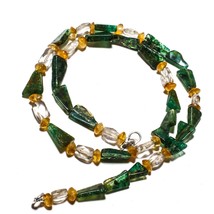 Moss Agate Natural Gemstone Beads Jewelry Necklace 17&quot; 81 Ct. KB-223 - £8.52 GBP