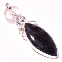 Black Rutile Gemstone Christmas Gift Pendant Jewelry 2.10&quot; SA 1930 - £4.08 GBP