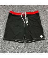 Ethika Board Shorts Men 36 Black Red Swim Drawstring Outdoor 40x8 New - $54.28 CAD