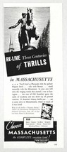 1947 Print Ad Massachusetts Vacation Land Paul Revere Statue, Plymouth - £8.17 GBP