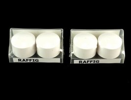 (Lot of 2) IKEA Raffig Finials Pair White 502.171.82 Screw In End Caps New - $16.19