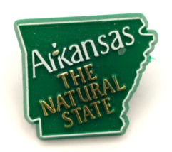 Arkansas The Natural State Vintage Pin Plastic Travel Souvenir State Shape USA - $12.95