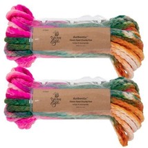 Yarn Bee Authentic Hand-Dyed Chunky Knit Yarn TULIPS &amp; MARIGOLDS 48 yds- 2 Skein - £39.15 GBP