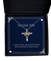 Motivational Wife Cross Dancing Necklace, I Want to be in Your arms Forever and  - £39.12 GBP