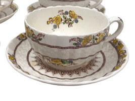 Copeland Spode England Buttercup Cups And Saucers Lot Of 7 Mixed Backstamps - £55.74 GBP