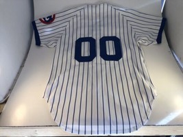 VTG 1980s Chicago Cubs Rawlings Pinstripe Jersey Size Size 44 USA Made MLB #00 - $74.24