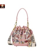 Original design bear embroidery niche drawstring bucket bag - $66.38 CAD