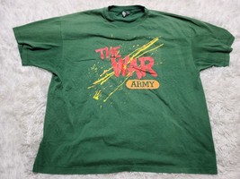 80s 90s ARMY THE WAR XL T-Shirt Single-Stitch Splatter Paint Art Militar... - $9.46